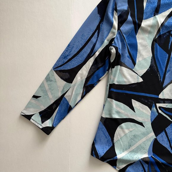 Alfani Top Blouse Women Size S P 3/4 Sleeve Crewneck Point-Hem Casual Stretch GU - Picture 9 of 9